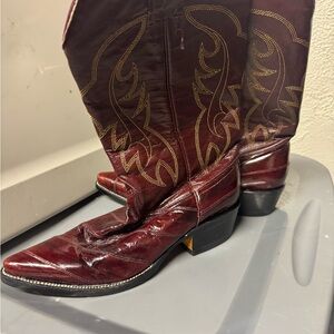 Burgundy Western Cowboy Boots